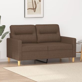 vidaXL Sof&aacute; De 2 Plazas De Tela Marr&oacute;n 120 Cm Vidaxl