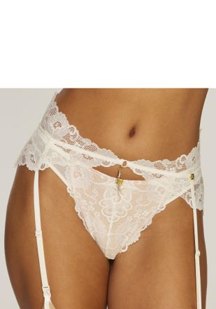 Jette Strapsg&uuml;rtel JETTE, Damen, Gr. 32/34, beige (creme), Spitze, Obermaterial: 90% Polyamid, 10% Elasthan, Strumpfhalter Strapsg&uuml;rtel, aus floraler Spitze