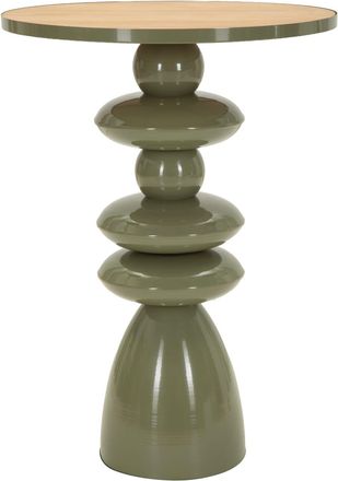 Mauro Ferretti Mesa met&aacute;lica con tablero de madera, &oslash; 45,5 x 63 cm