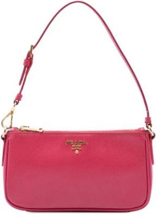 Prada Pre-owned Shoulder Bag - Dames - Vintage Schoudertas - Roze - ONE Size - Leer - Vintage