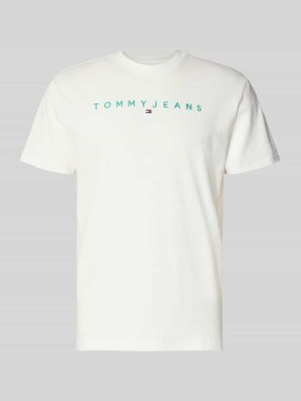 Tommy Jeans Regular Fit T-Shirt aus reiner Baumwolle in Offwhite, Gr&ouml;&szlig;e XXL