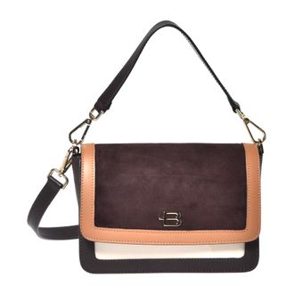 Baldinini Handbags, female, Brown, ONE SIZE, Brown leather and suede shoulder bag