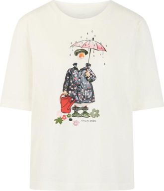 Marc Cain T-shirt met kunstprint - Dames - T-shirts - Wit - XL - Katoen - Tops