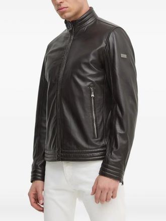 Joop Leren jack - Zwart