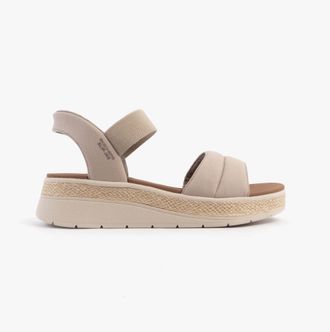Skechers Bobs Sun Ray Womens Sandals Taupe Canvas - Size UK 7