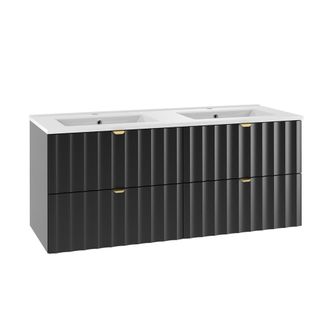 Petits Meubles Mueble lavabo encastrado estratificado Negro