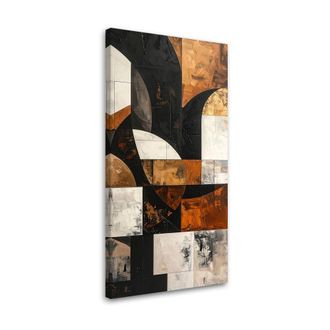 Feeby Cuadro Sobre Lienzo, Abstracci&oacute;n Formas Geom&eacute;tricas Marr&oacute;n, 60x120