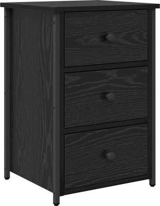 vidaXL Armario De Noche Con Caj&oacute;n Roble Negro 40 X 36 X 60 Cm Vidaxl