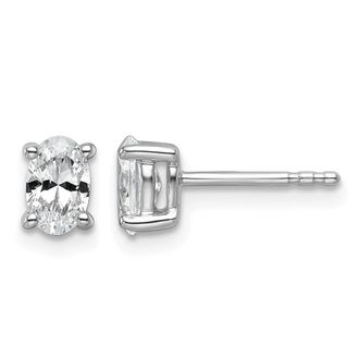 Diamond2Deal 14k Gold 3/4 ct Oval Lab Grown Diamond Stud Earrings VS Clarity, D-E Color