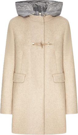 Fay Mid-Length Quilted Contrast Hood Coat