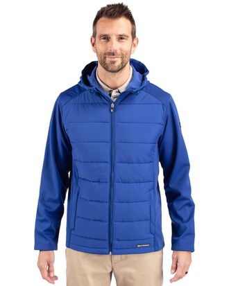 Cutter & Buck Evoke Hybrid Softshell Recycled Full Zip Mens Hooded Jacket
