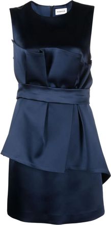 Parosh Satin Belted Sleveless Minidress