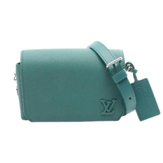 Louis Vuitton Pre-owned LV Aerogram Lederen Schoudertas - Dames - Pre-owned - Groen - Maat: ONE Size Leer
