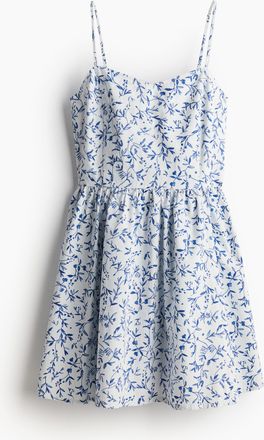 H&M Baumwollkleid mit ausgestelltem Jupe - White