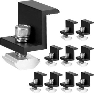 OEM Paquete De 10 Soportes De Montaje Para Paneles Solares Para Fijar Paneles Solares A Techos/autocaravanas/barcos/paredes (30 Mm), Color Negro
