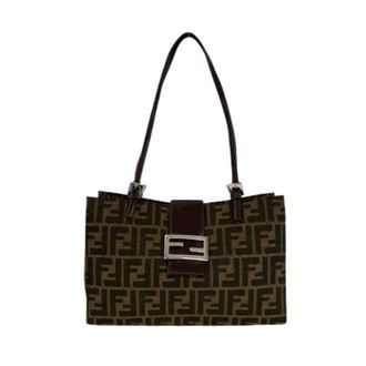 Fendi Pre-owned Shoulder Bags, female, Brown, Size: ONE SIZE Pre-owned Vintage Shoulder Tote Bag