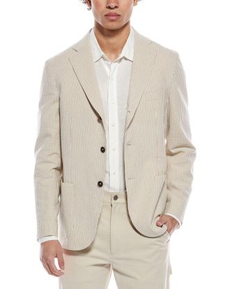 Slowear Montedoro by Slowear Stripe Textured Blazer