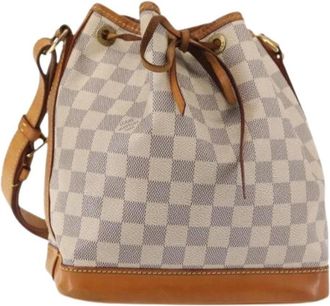 Louis Vuitton Pre-owned Bucket Bags, female, White, Size: ONE SIZE Pre-owned Canvas Bucket Bag