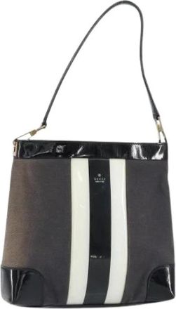 Gucci Pre-owned Shoulder Bags, female, Black, Size: ONE SIZE Pre-owned Canvas Shoulder Bag