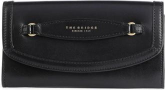 The Bridge Leren portemonnee met knoopsluiting - Dames - Portefeuilles - Zwart - ONE Size - Leer - Accessoires