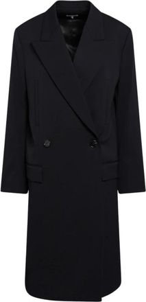 Loewe Double-Breasted Coat - Dames - Mantel - Blauw - S - Wol - Jassen