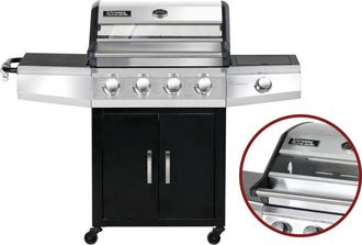 Habitat & Jardin Barbacoa de gas negro 143 x 57 x 114 cm