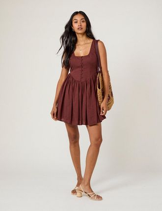 Nobody's Child Brown Cora Mini Dress