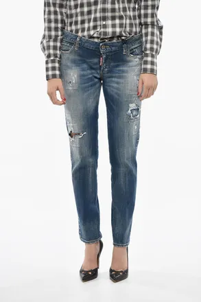 Dsquared2 Vintage Effect Jeans JENNIFER with Crystals 15cm Dsquared2