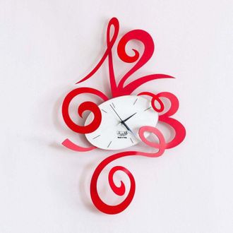 Arti e Mestieri Arti E Mestieri - Orologio da parete Robin rosso 34x51cm cm in acciaio, design minimal e silenzioso per casa e ufficio, made in Italy