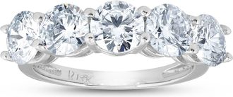 Pompeii3 3 3/4 Ct EX3 Lab Grown Diamond Five Stone Wedding Ring 14k White Gold