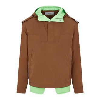 Dior Rain Jackets, male, Brown, Size: L Hooded Anorak