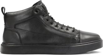 Kazar Moderne Leren Sneakers Trendy Design - Heren - Sneakers - Zwart - 41 EU - Leer - Schoenen