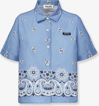 Miu Miu Camicia Bandana in lino e cotone - MIU MIU - gender_Woman