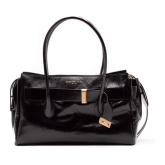 Roberto Festa Milano Glossy Leather Shoulder Bag - female - Roberto Festa - Shopping Bags - Black - ONE SIZE - Bags