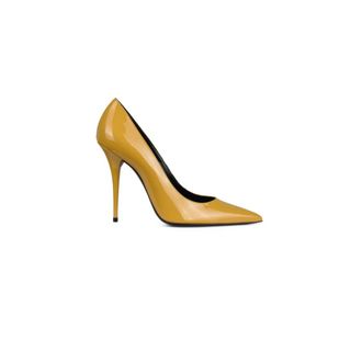 Saint Laurent Schoenen, Dames, Geel, 38 1/2 EU, Leer, Instinct 100 Pumps