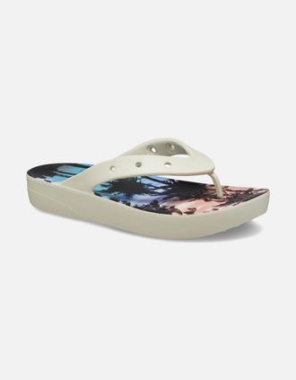 Crocs Womens Classic Summer Nostalgia Platform Womens Flip Flops - White - Size: 7