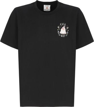 Casablanca Black Casaway Print T-Shirt