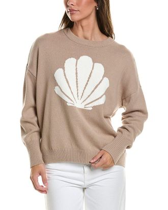 Vince Camuto Shell Motif Crewneck Sweater
