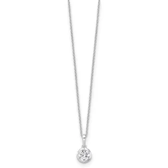 Diamond2Deal 14k White Gold 3/4 Ct Lab Grown Diamond Solitaire Pendant Necklace 18 Clarity VS, Color D-E
