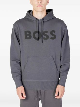 BOSS Felpa con cappuccio e logo - Grigio