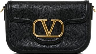 Valentino Garavani Black Leather Shoulder Bag