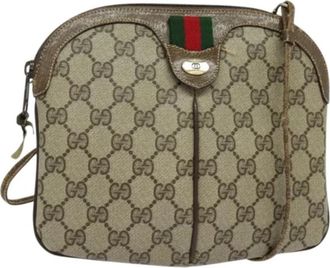Gucci Pre-owned Leather gucci-bags - Dames - Vintage Schoudertas - Beige - ONE Size - Leer - Vintage