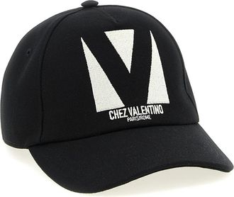 Valentino Garavani Chez Valentino Baseball Cap - Heren - Petten - Zwart - 58 CM - Katoen - Accessoires