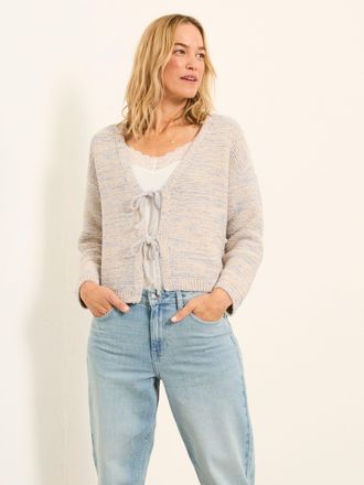 Fat Face FatFace Tilly Blue Tie Front Knitted Cardigan