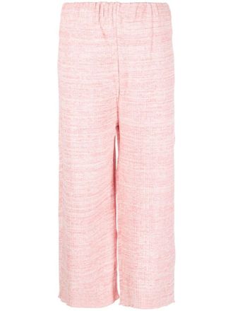 Vitelli marl-knit cropped trousers - Pink