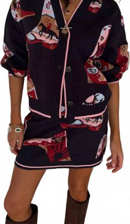 Never Fully Dressed Cowboy Boots Cardigan In Navy