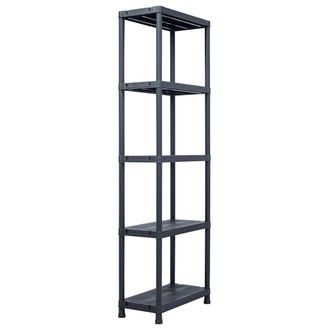 vidaXL Estanter&iacute;a De Pl&aacute;stico 125 Kg 60x30x180 Cm Negro Vidaxl