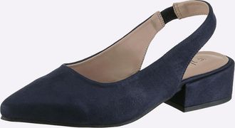 Casual Looks Slingpumps CASUAL LOOKS, Damen, Gr. 36, dunkelblau, Textil, Schuhe Slingpumps