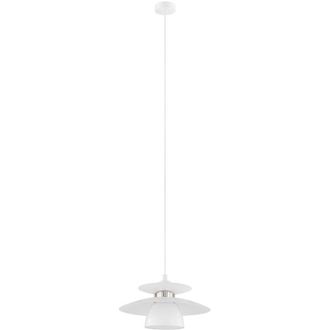 Eglo Eglo - Lampadario a Sospensione Moderno Brenda Acciaio Bianco Nichel 1 Luce E27