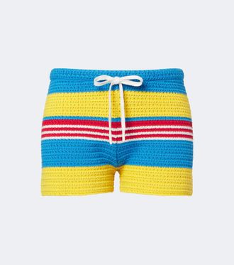 Poss&eacute; Tammy striped cotton shorts